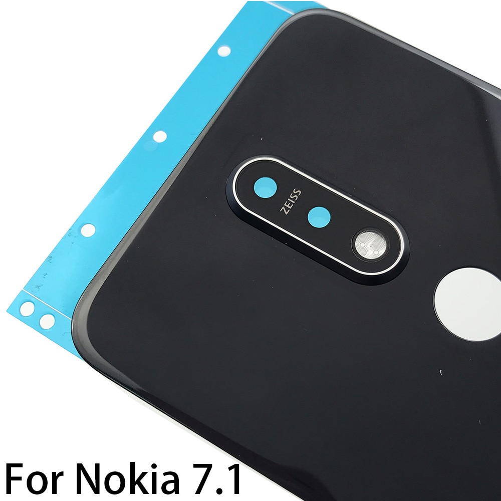 1 Stks/partij Voor Nokia 9/Voor Nokia 7/Voor Nokia 7.1/Voor Nokia 8.1 X7 Vervanging glas Achterdeur Batterij Cover Case