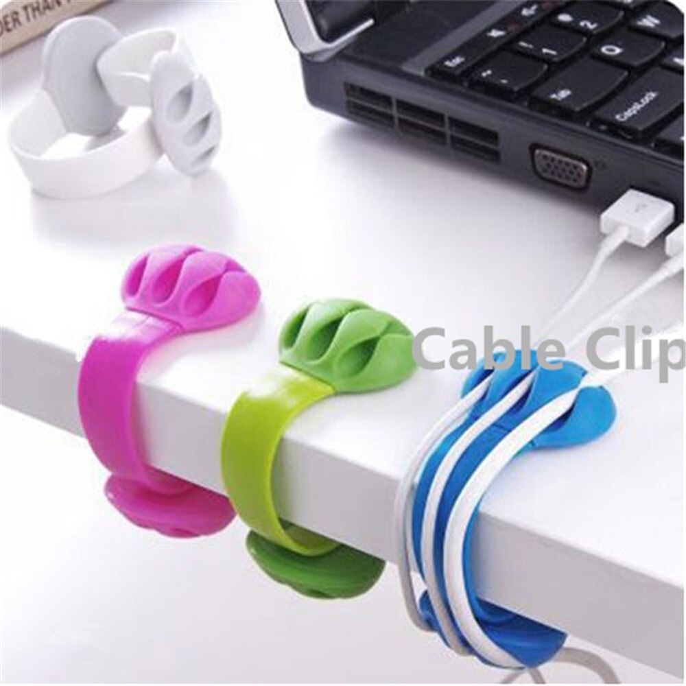 Soporte de Cable para ratón, organizador de Cable, Cargador USB Flexible, gestión de escritorio, accesorios de oficina y hogar