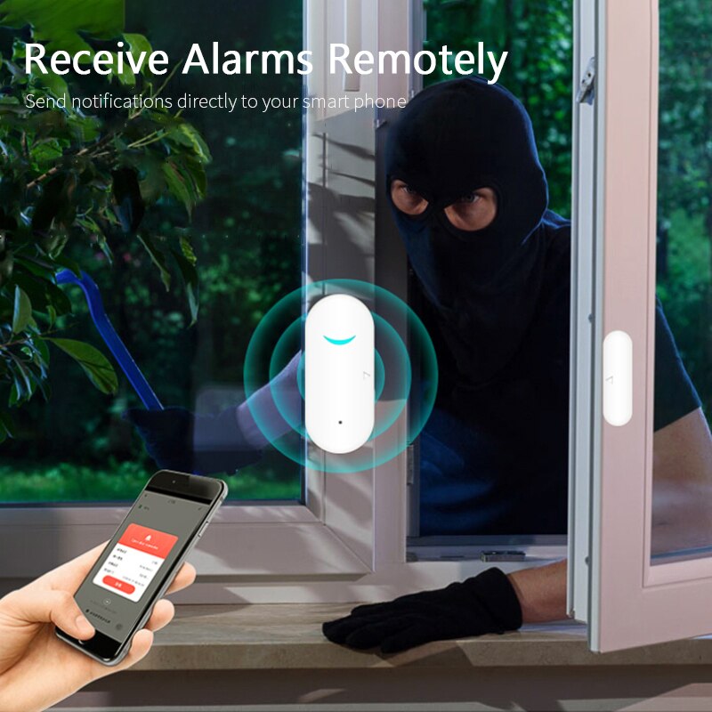 Tuya Smart Wifi Deur Sensor Deur Open/Gesloten Detectoren Raam Sensor App Kennisgeving Alert Alarm Ondersteuning Alexa Google Thuis