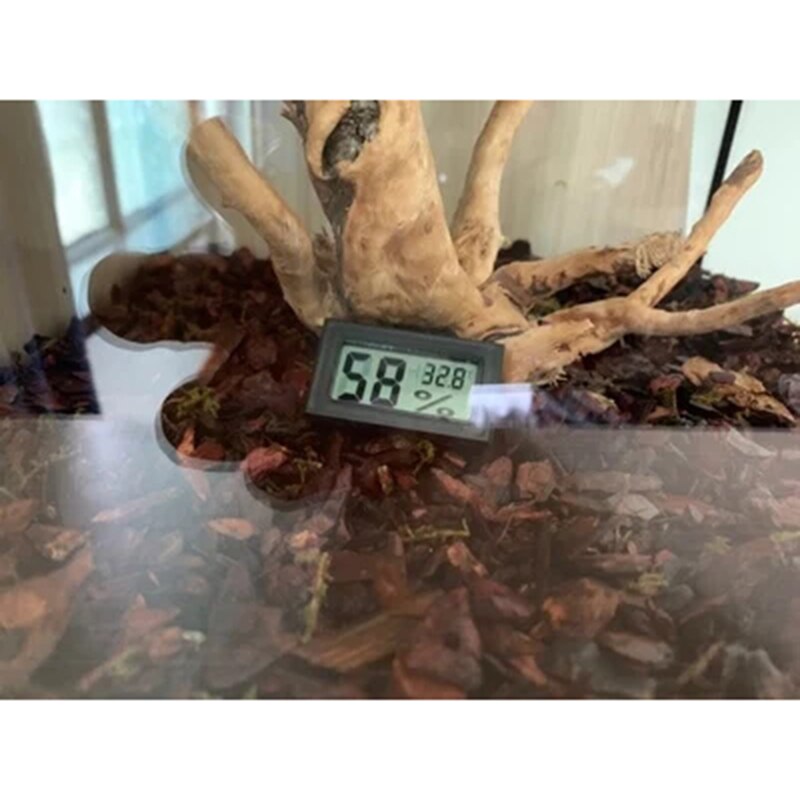 Digital LCD Thermometer Hygrometer for Pet Ant Farm Reptiles Turtle Box Temperature Sensor Humidity Meter Insect Box has Battery