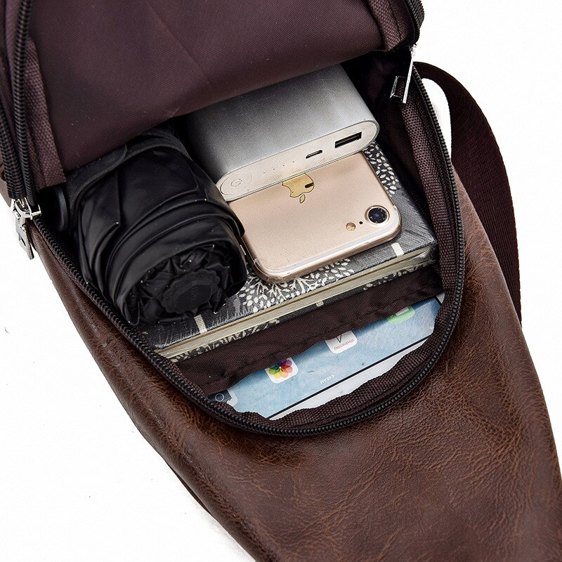 Heren messenger bag pu leren schoudertas borsttas vrijetijdstas kleine rugzak zakken