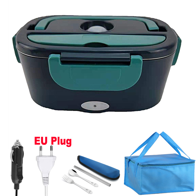 Dual Use 220V 110V 24V 12V Electric Heated Lunch Box Stainless Steel School Car Picnic Food Heating Heater Food Warmer Container: Orange