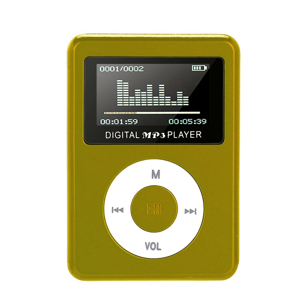 Casque Sans Fil MP3 Audio Stéréo Écran Micro SD LCD jaune