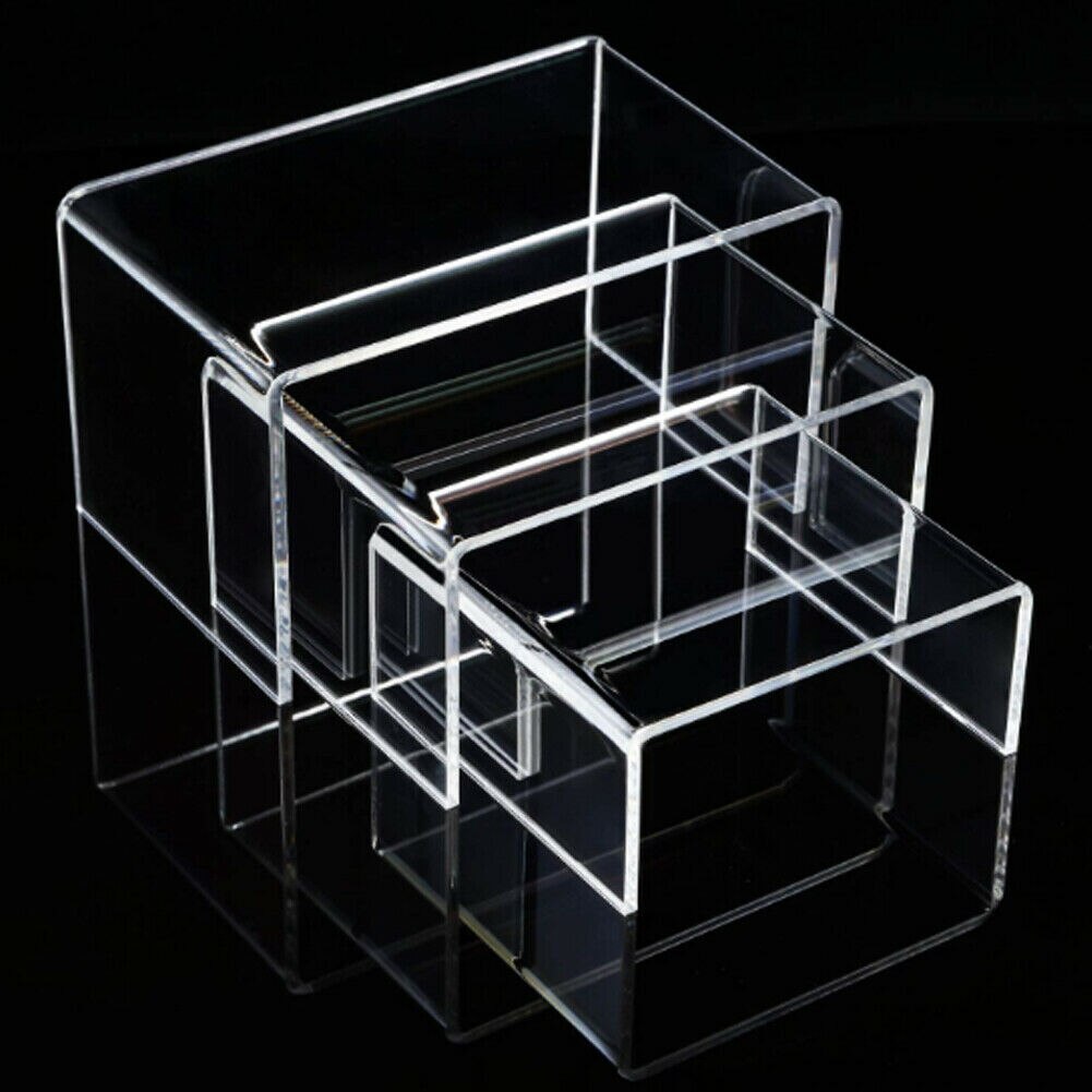 3 Pcs Transparent Acrylic Display Stand Rack Jewelry Display Shelf Holder