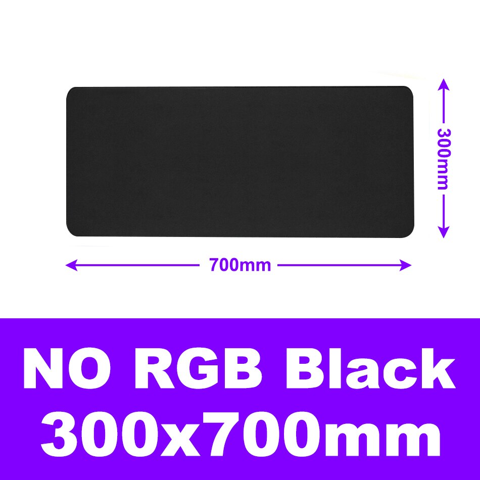 Black RGB Mouse Pad LED Gamer Mousepad Large Keyboard Pad XXL Mouse Carpet Full Desk Mat Gaming Accessories with Backlit 90x40cm: Black 300X700