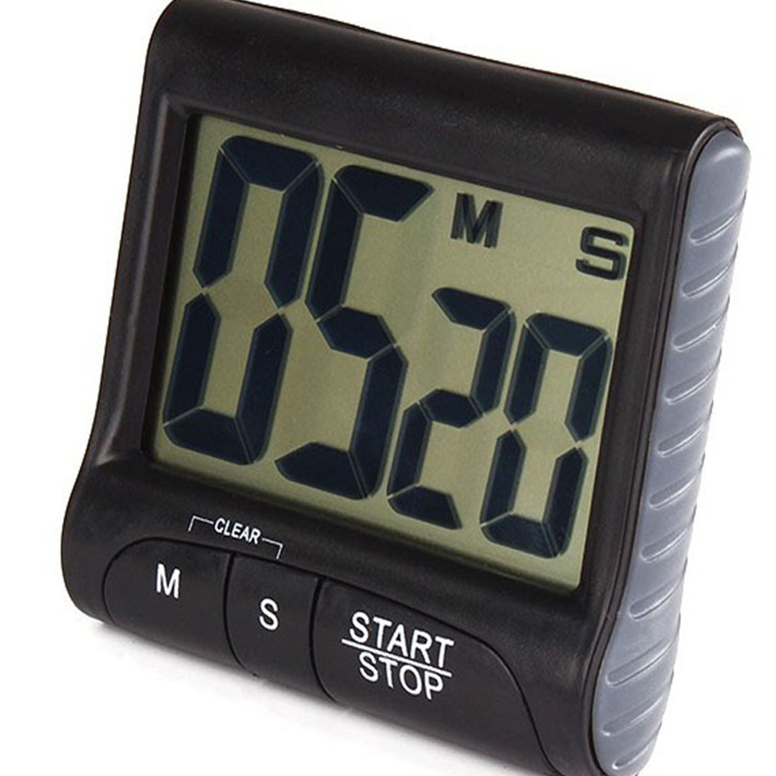 Digitale Küche Timer-Anzeige mit starkem Magnet zurück stehen hängen Loch lauten Alarm LCD-Kochuhr für Workout Backen Ei: Black