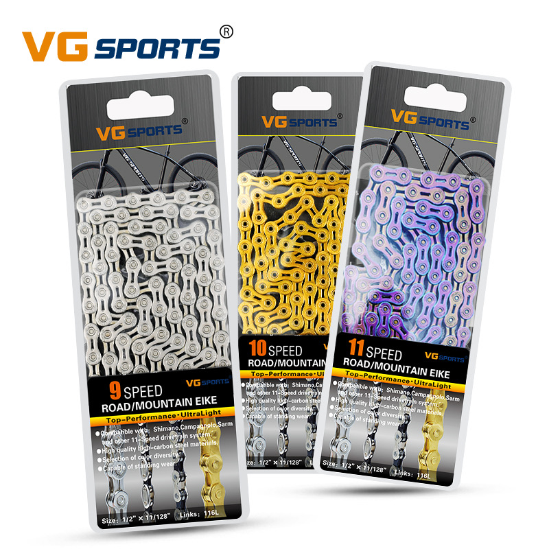 Vg Fietsketting 8 9 10 11 Speed Velocidade Hollow Gold Rainbow 116 Links Weg Mountainbike Kettingen Fiets Accessoires