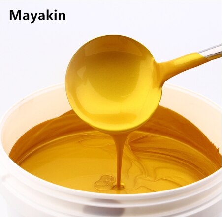 100g / 1kg stämplad ljus guldfärg, metalllack, träfärg, smaklös vattenbaserad färg, kan appliceras på vilken yta som helst: Mayakin / 350g