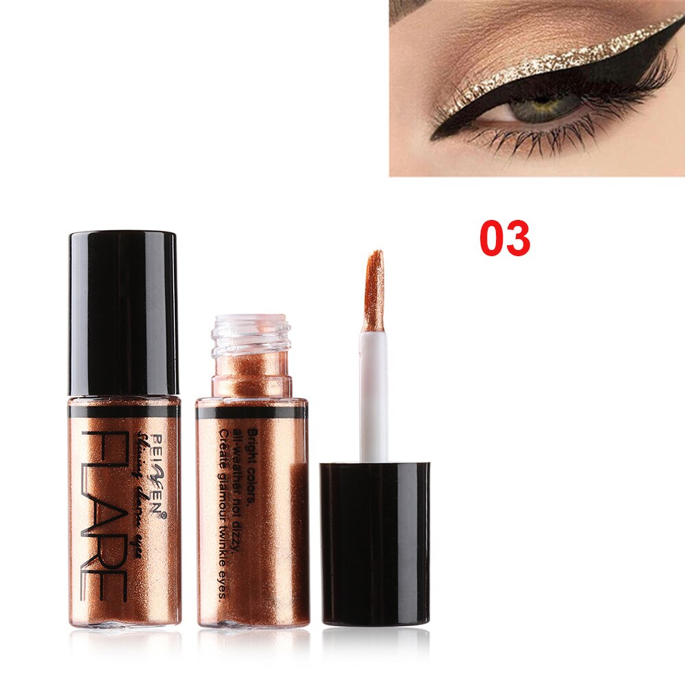 1pc langtidsholdbare vandtætte flydende øjenskygger metallisk glød glitter flydende eyeliner til kvinder fest makeup skønhed øje kosmetik: 3