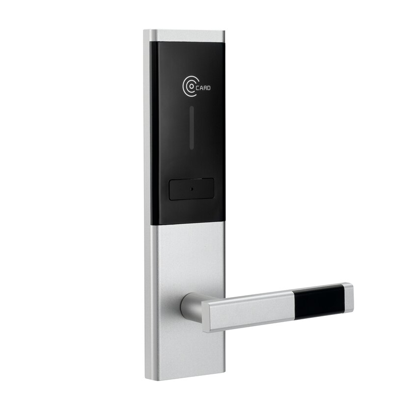Aluminum keyless front door lock home hotel security RFID card system: Sliver
