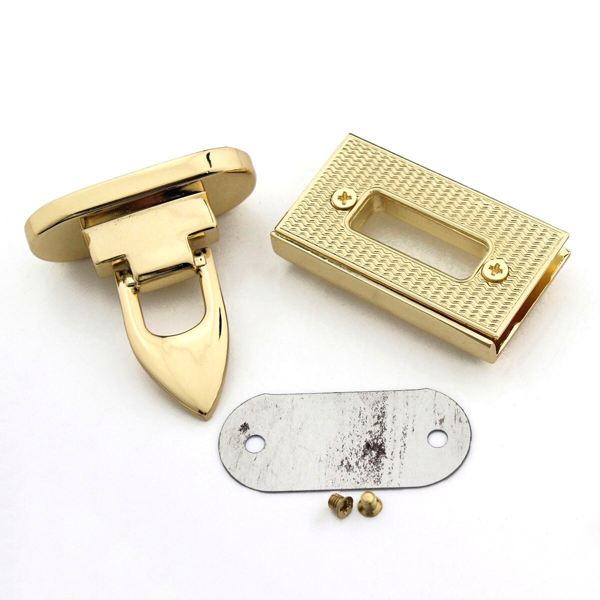 1x Metal Bag Folding Lock Clasp Push Lock Lightgold Closure Catch Leather Craft Women Bag Purse Handbag Accessories