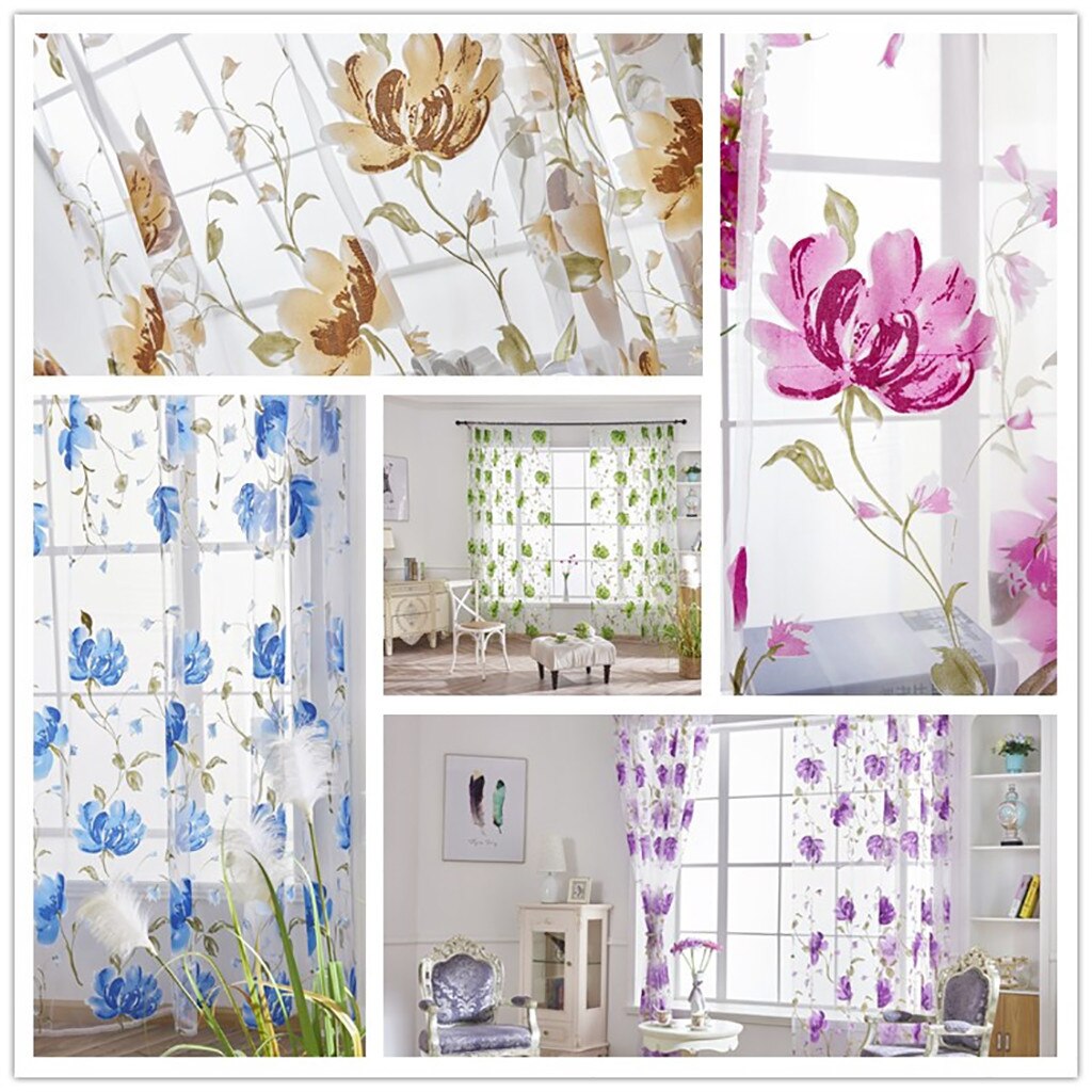 1 Stck Reben Blätter Tüll Tür Fenster Vorhang Drapieren Tafel schier Schal Schabracken Wohnzimmer Wohnkultur schier Schleier Schabracken