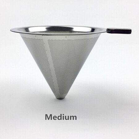 Rustfritt stål kaffefilterholder gjenbrukbare kaffefiltre drypper  v60 drypp kaffekurver: medium vf -402