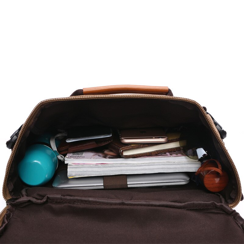 Original Z.L.D Canvas Leather Men Travel Bags Duffel Bags Travel Tote Weekend Bag multi-function Laptop Backpacks B3