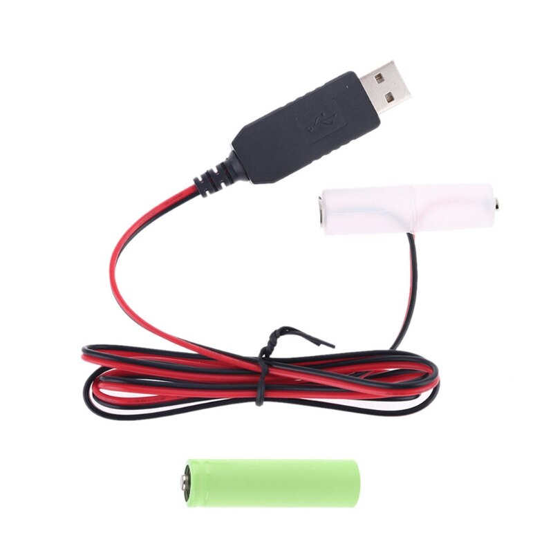 LR6 AA Battery Eliminator 2m USB Power Supply Cable Replace 1 to 4pcs AA Battery X3UD