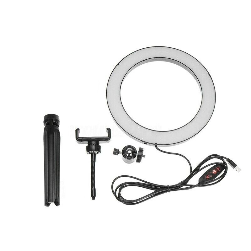 LED Ring Light 10Inch Dimmable Selfie Lamp with Tripod Photography Camera Phone Light for Makeup Video Live