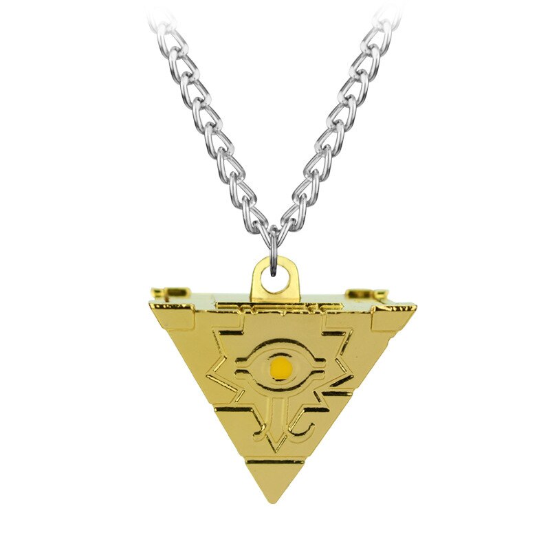 Anime Yu-Gi-Oh Necklace Yugi Muto Big Size 3D Millenium Puzzle Millennium Wheel Wisdom Pendant Necklace for Fans Jewelry: Light Yellow Gold Color