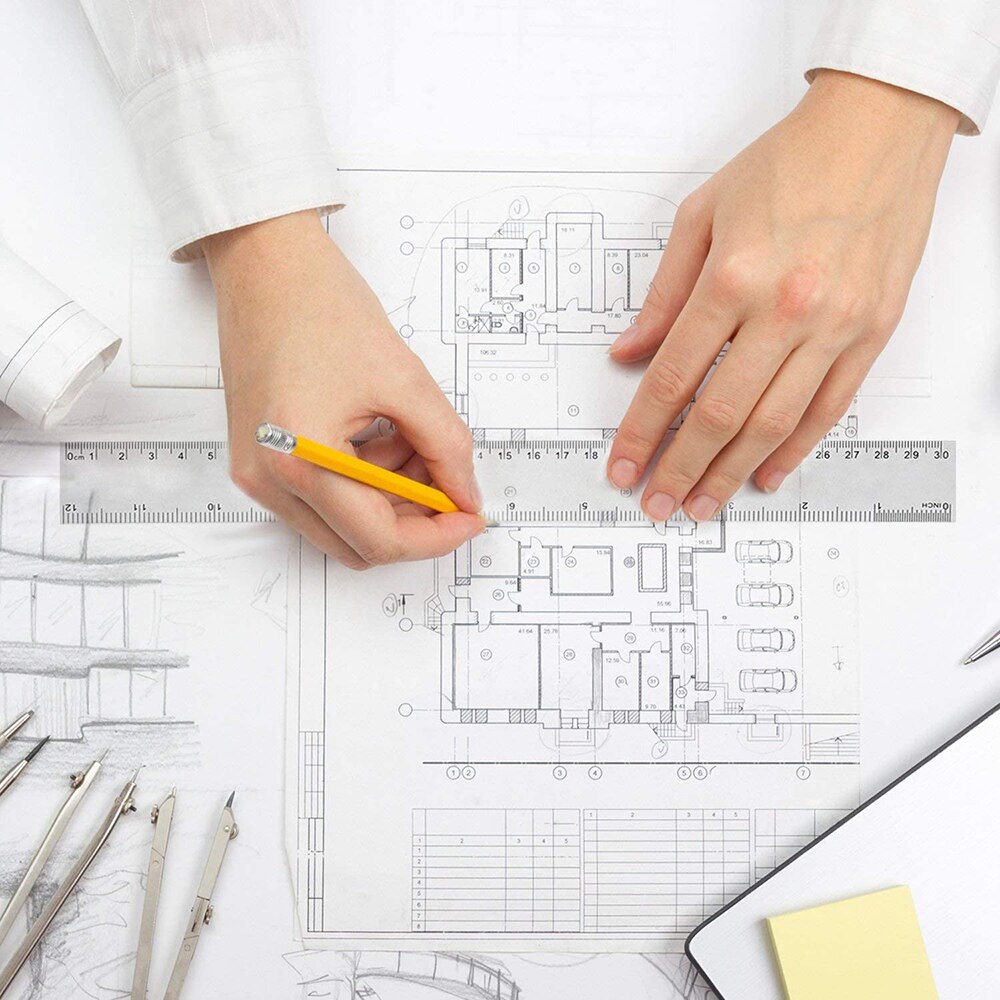 Plastic Ruler 6/8/12 Inch Standard/metric Rulers Straight Ruler Measuring Tool For Student School Office