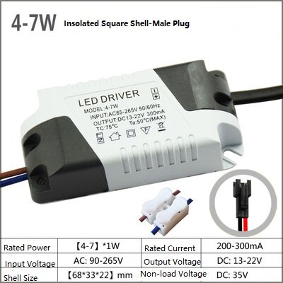 mini ballastmotstand konstant strøm sjåfør 12 watt drivkraft 3 downlight 4 søkelyset 5 taklampe 7 ballast 12w 55v