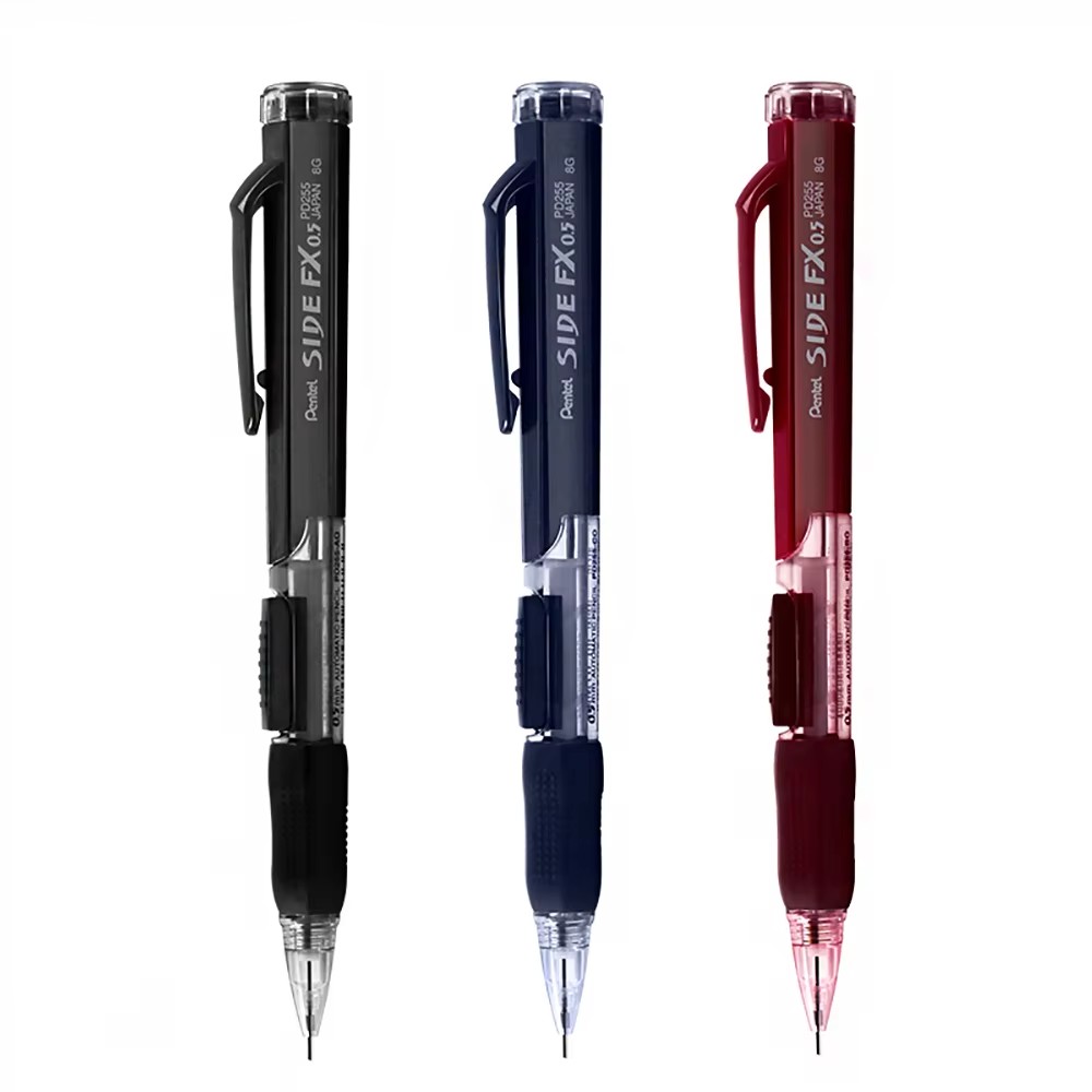 Japan Pentel PD255 Mechanical Pencils 0.5mm Side Extrusion Lead Eraser Head Retractable Classic Cute School Supplies Stationery