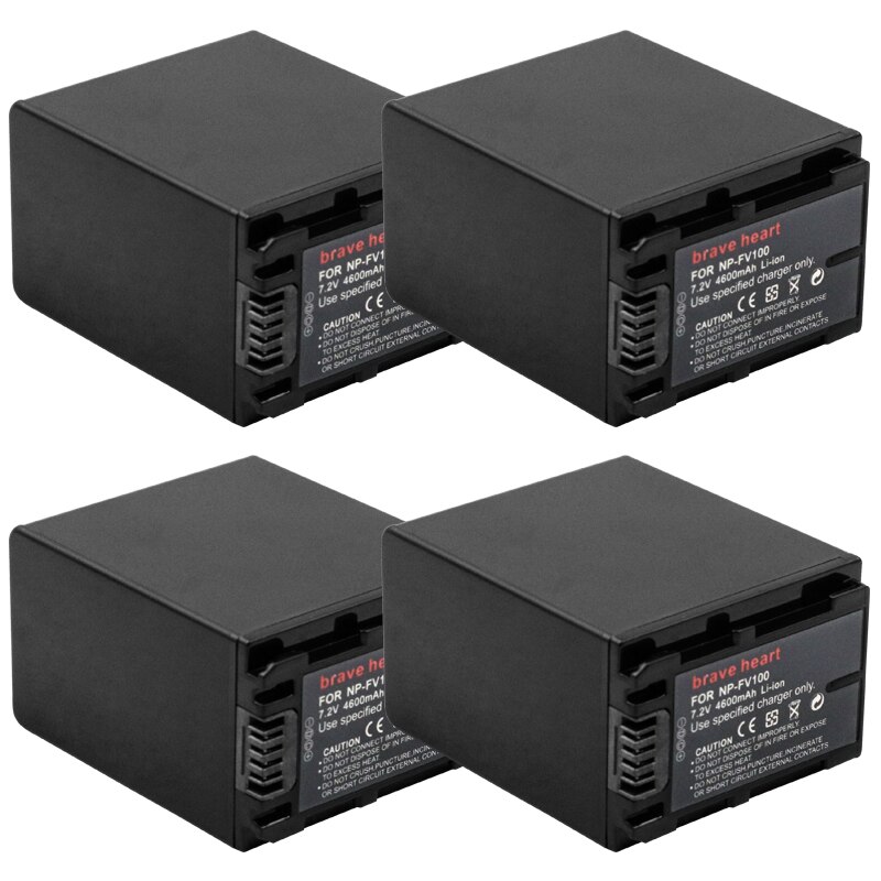 Np fv100 np-fv100 fv100 battery for sony  sx83e sx63e fdr-ax100e ax100e hdr camera: 4 batteries