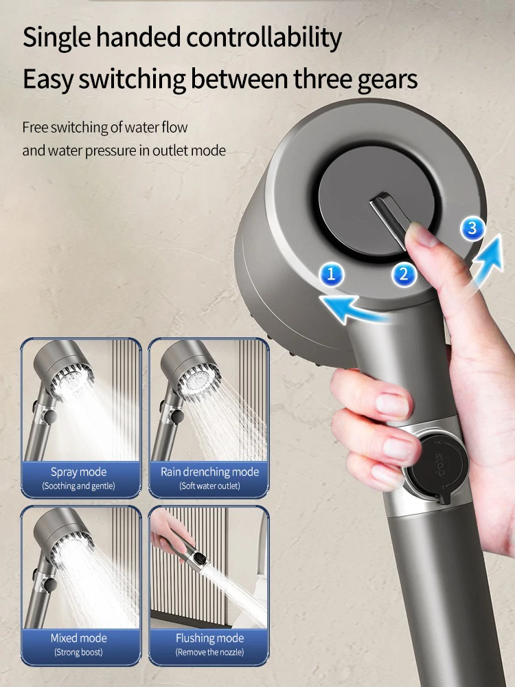 Hogedruk Douchekop 6-In-1 Multifunctionele Douche 3 Modi Draagbare Douche Artisjokken Met Filter Badkameraccessoires