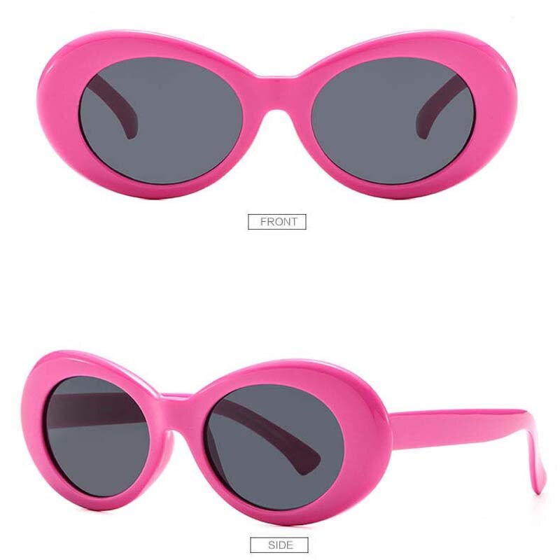 Frauen Schlagkraft Brille Gläser Männer Sonnenbrille Weiblich Männlich Oval Sonnenbrille Schwarz Weiß verrotten Brillen UV400: Rose rot Rahmen grau