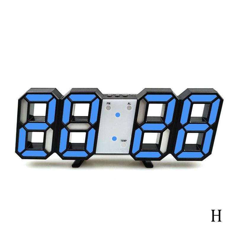 3d digitale klok wekker digitale wandklok led alarm grote klok temperatuur elektronische klok klok 1999 r8 q 9: H