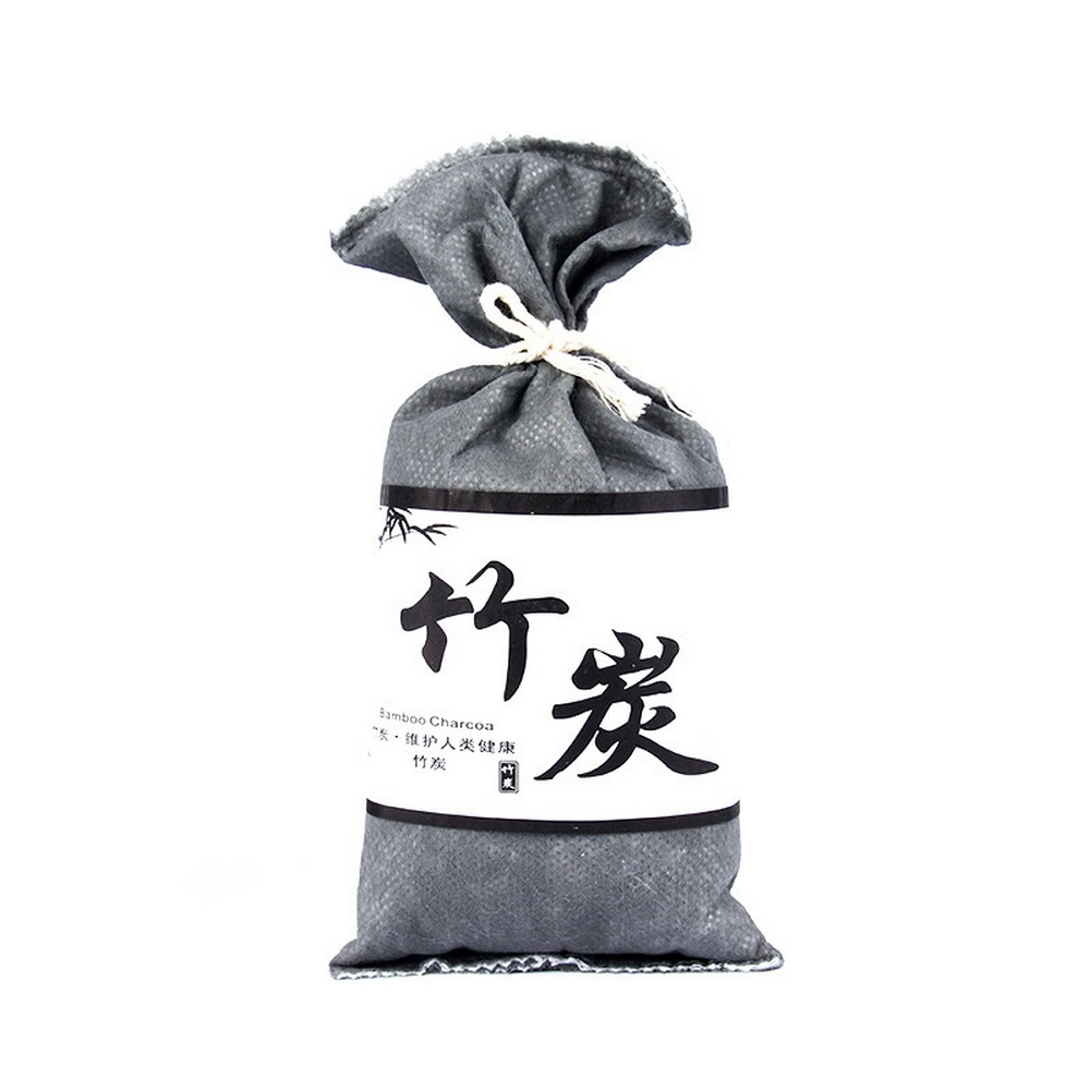 Hjemme fugtsikker bambus kul pose lugtfjernende og rensende luft formaldehyd fjernende linned klud aktivt kul taske: Mørkegrå