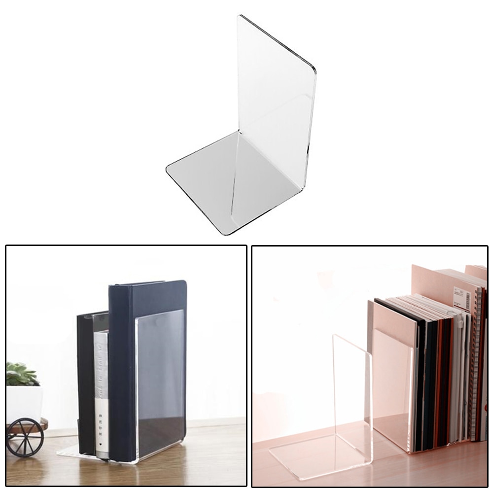 1pc bokhylla bokstöd transparent s/m/l skrivbordsset plast klar akrylverktyg akryl bokhylla bokmappar bokställ