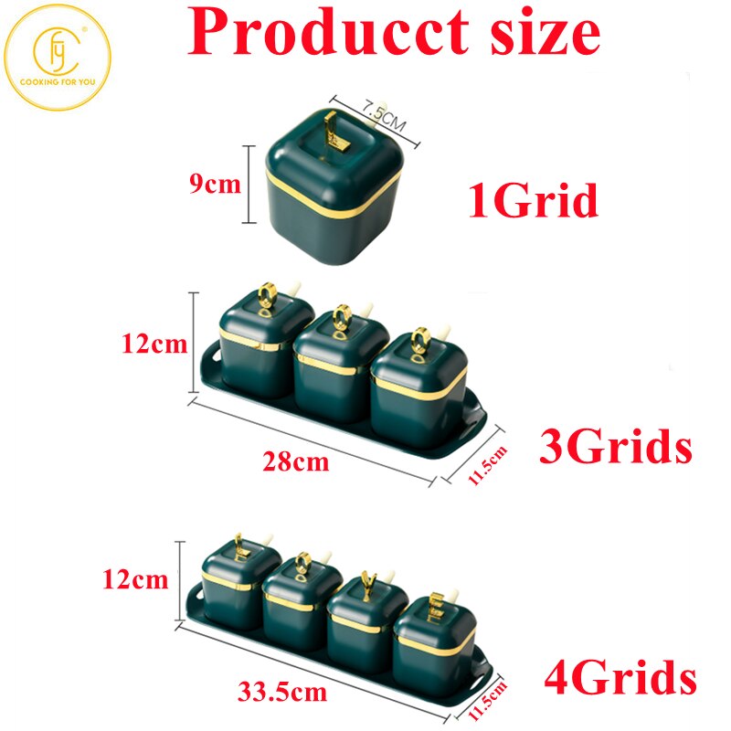 3/4Pcs Plastic Kruiden Tank Keuken Zout Shaker Opslag Organisatie Gereedschap Spice Container Bus Set Familie Spice Organisator