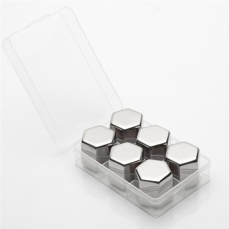 Golden Stainless Steel Whisky Hexagon Shape Bar Vodka Whisky Wine Beer Cooler Rocks Coolers Ice Cubes: Red