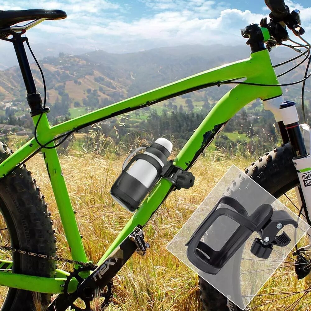 Universal 360 ° cykelbeslag pvc barnevogn scooter cykel vandflaske drikke kopholder monteret bærbar