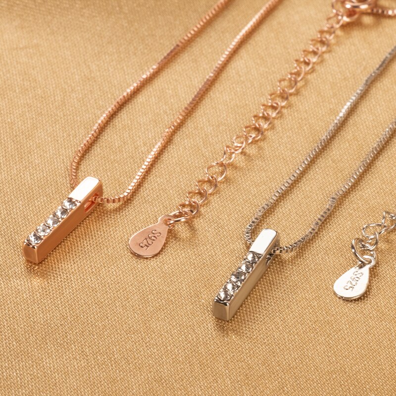 Muzhi Mode Strip Geometrische Cubic Zirkoon Hanger Kettingen Voor Vrouwen Rose Gouden Ketting Choker Ketting Verjaardag Sieraden