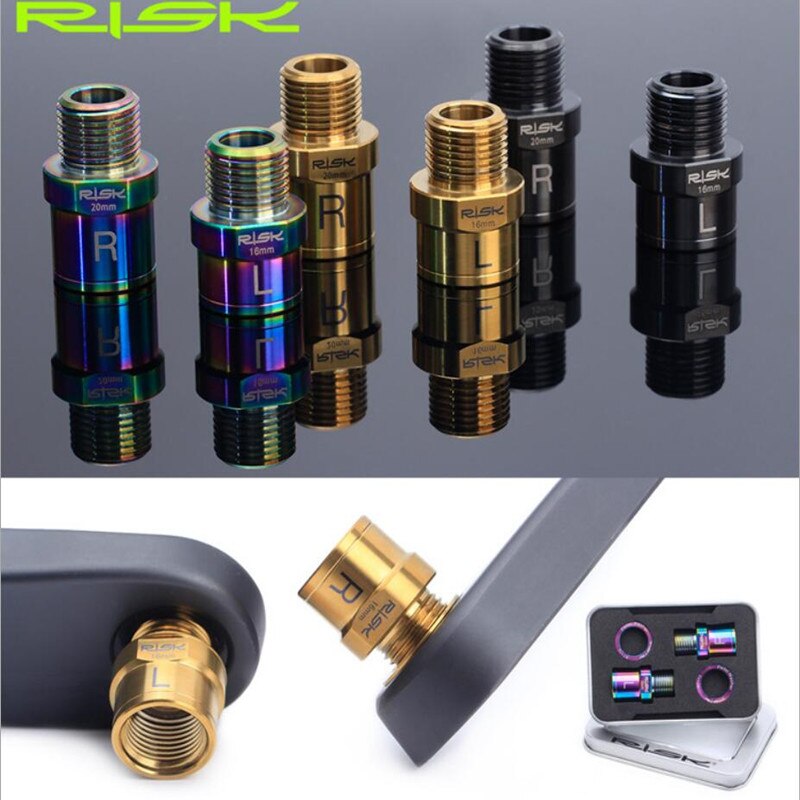RISICO Titanium Fiets Pedaal Verlengen Bouten Axiale Core MTB Mountain Road Pedaal Lager Extender Axiale Converter Pedaal Extension