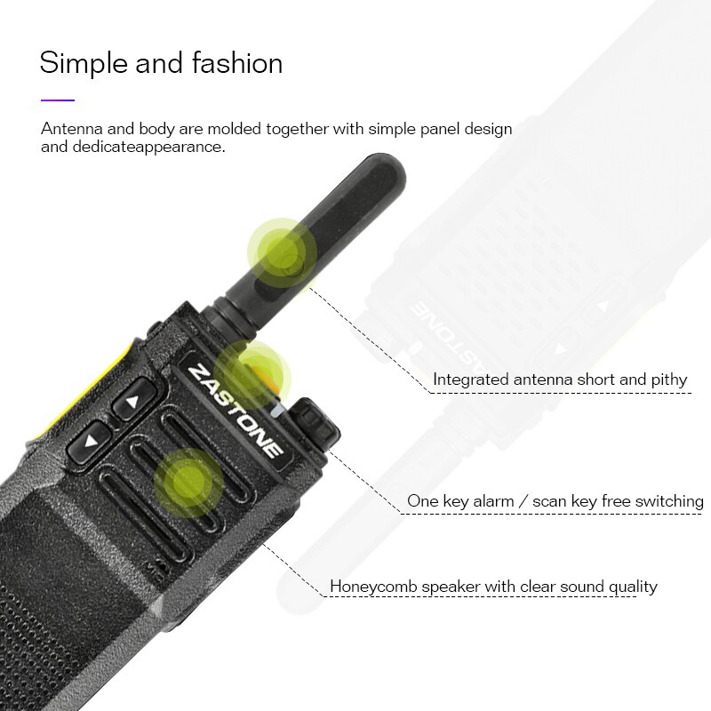 Zastone V77 Mini Tragbare Walkie Talkie Uhf 400-470Mhz 1500Mah Hf Transceiver Kommunikator Handheld Zwei-Weg Schinken Radio (Eu-stecker)