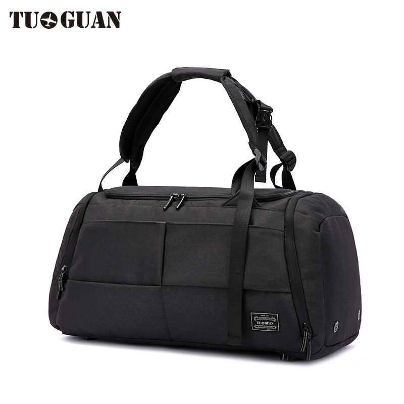 Mannen Reistas Anti Diefstal Wachtwoord lock Waterdichte Schouder Weekend Reizen Plunjezakken Grote Capaciteit Handbagage Tas: Black