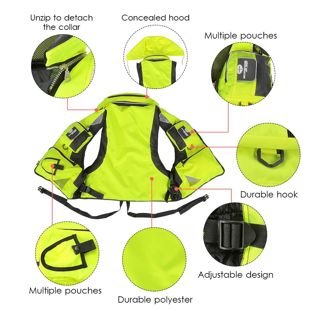 Lixada Fishing Life Vests Adult Unisex Swimming Life Jacket Polyester Survival Safety Life Vest For Drifting Boating Kayak L-XXL