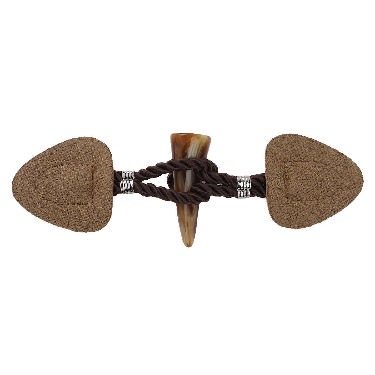 4Pairs Toggle Buttons PU Leather Horn Toggle Clasps Duffle Coat Closure Cord Cardigan Fasteners Clasp For Clothes DIY Decoration