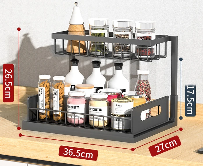 Unter Waschbecken Organizer & Lager, mit Schiebe schublade 2 Ebene Mehrzweck Schlecht Regal Organizer für Küche Schlecht Lagerung