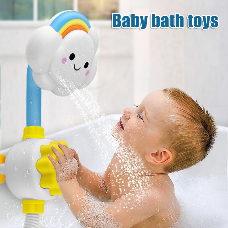 Baby Bath Toys Flower Shower Head Bathtub Bathing Water Game Watering Sprayer for Kids NSV775