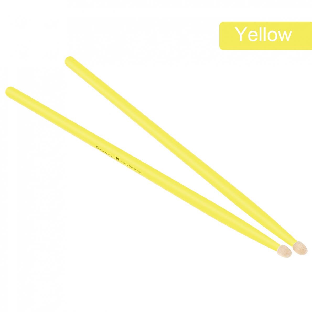 Drumsticks 1 Pair Colorful Maple Wood Drum Sticks 7A Music Band Drumsticks Percussion Instruments Musical Sticks: YELLOW