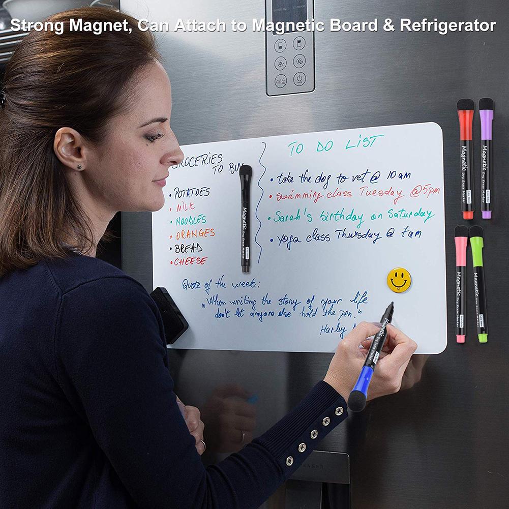 8Pcs Magnetische Whiteboard Markers met Wissen Droge White Board Markers Uitwisbare Voor Kantoor Schoolbenodigdheden