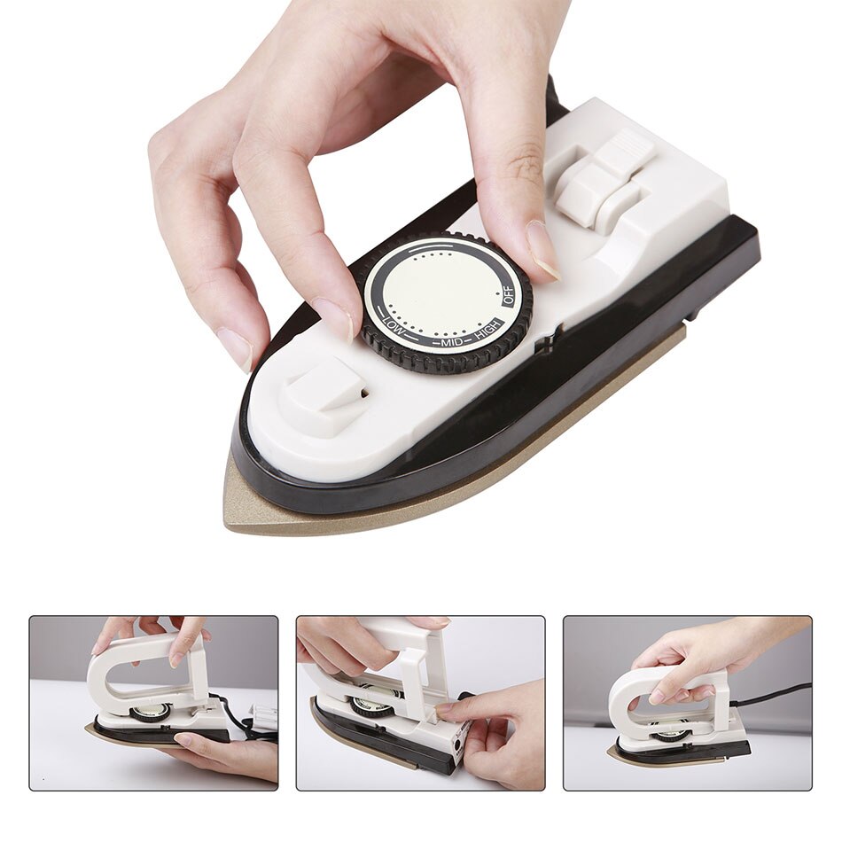 Travel Use Folding Steam Iron Fast Heating Temperature Adjustable Dust-Proof Compact Small Electric Iron Dual Voltage Foldable