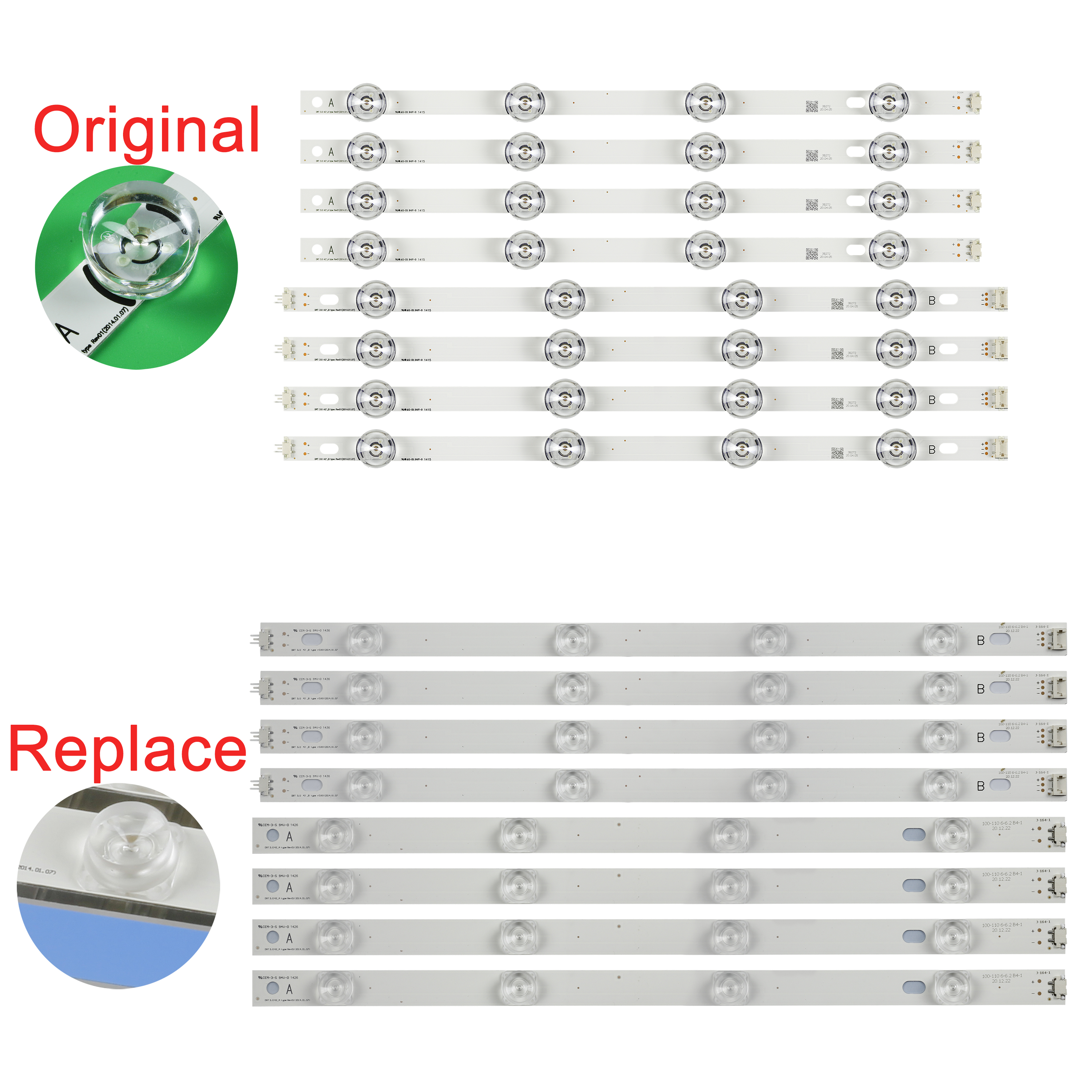 Ledstrip Voor 42lf6200 42lf 620V 42lf 6400 42lf 6500 42lf 650V 42lf 6529 42lf 652V 42lf 653V 42lx330c 42lx 530H 42lx 530S 42ly310c