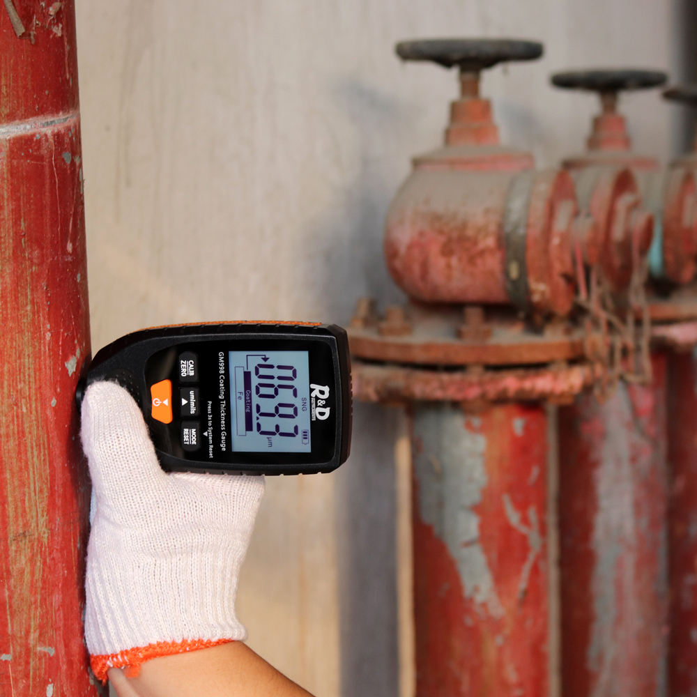 R & D GM998 gris voiture peinture revêtement jauge d'épaisseur galvanoplastie métal revêtement testeur d'épaisseur mètre 0-1500um Fe & NFe sonde