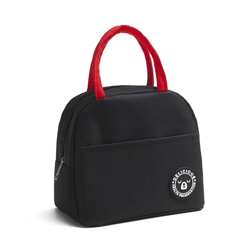 Cactus Portable isolé Oxford sacs à déjeuner nourriture thermique pique-nique sacs à déjeuner pour les femmes enfants modèle fonctionnel refroidisseur boîte à déjeuner: Black