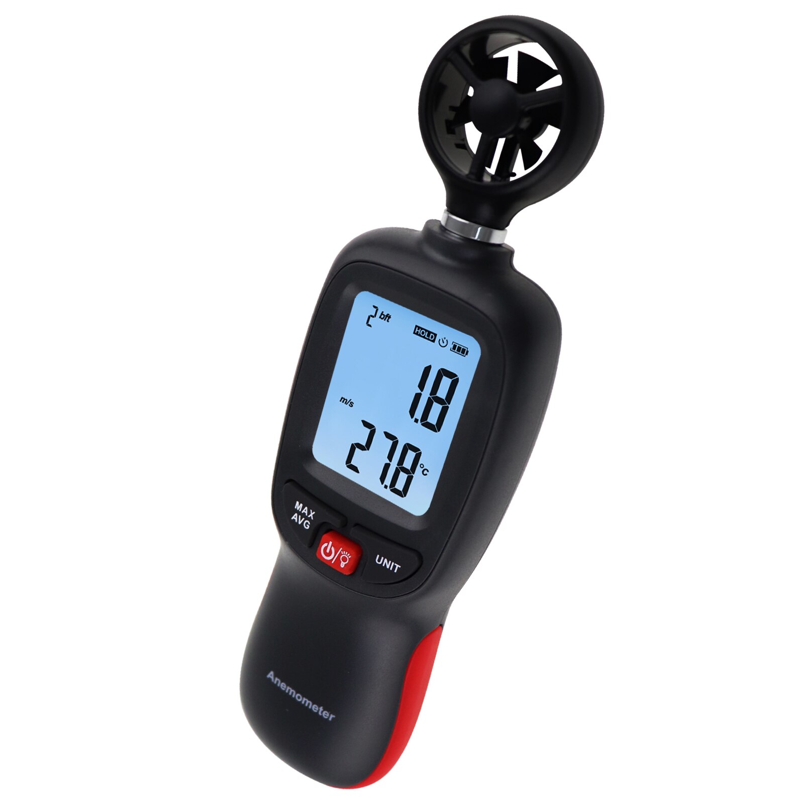 Digital Wind Speed Anemometer Handheld Temperature Air Velocity Wind Chill Measurement Gauge w/ Data Recording Beaufort Scale