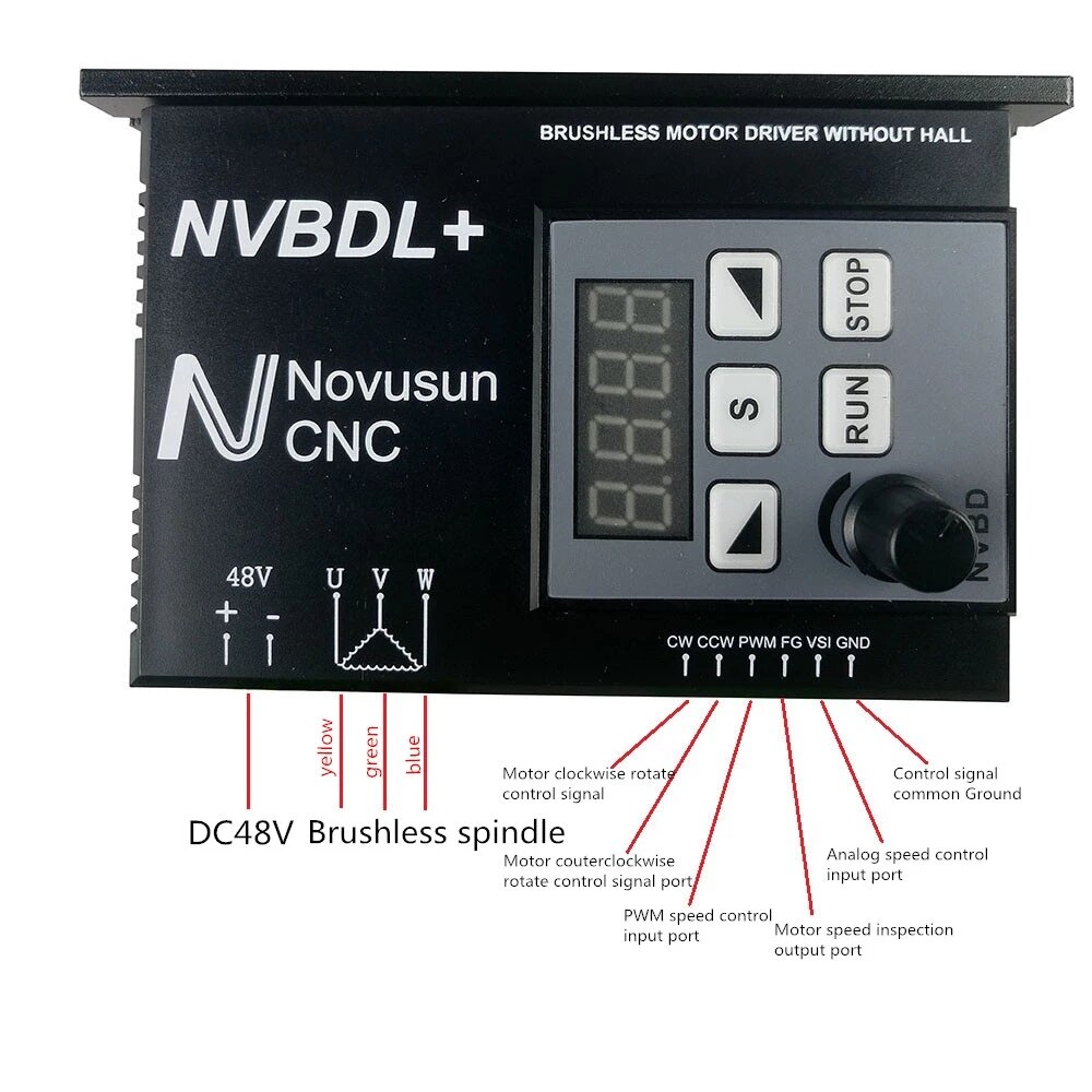 NVBDH + NVBDL + Bürstenlosen DC Motor- Fahrer Regler 400W Digital Anzeige Bildschirm CNC fräsmaschine Spindel