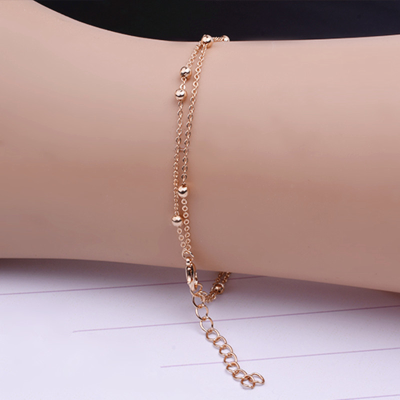 Metalen Kralen Enkelbanden Armband Luxe Gouden Kleur/Zilver Kleur Voet Ketting Sieraden Voor Vrouwen Meisje